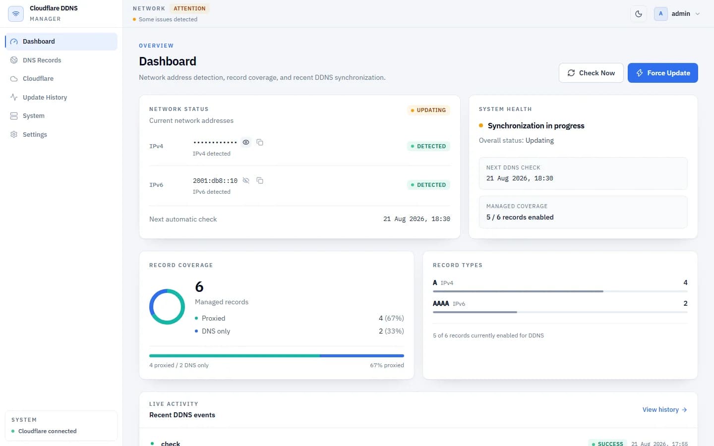 Cloudflare DDNS Manager project visual